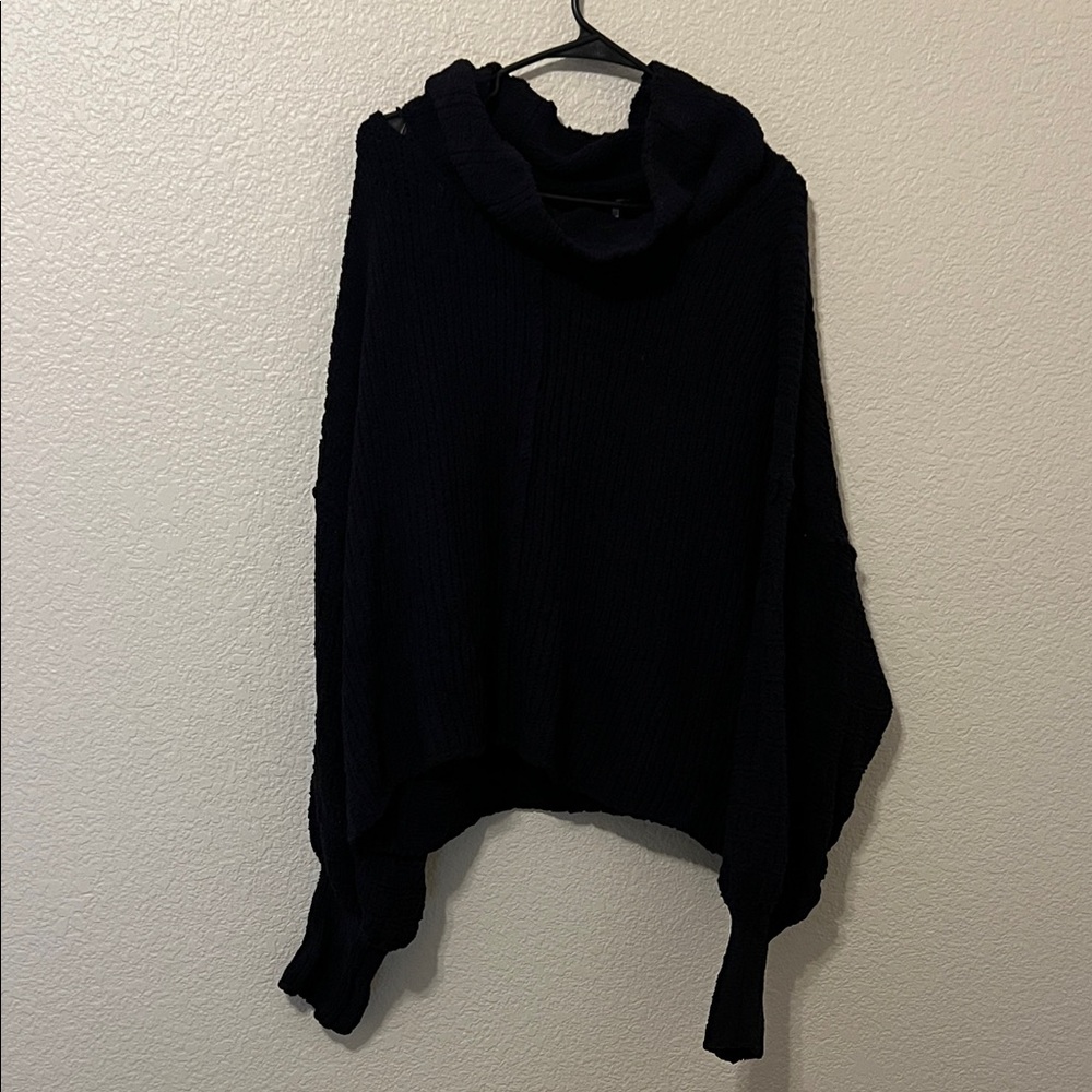 Free People Black Cowl Neck Sweater